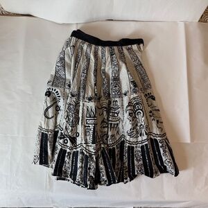 RARE FIND 50s Mayan Art Circle Skirt Handmade